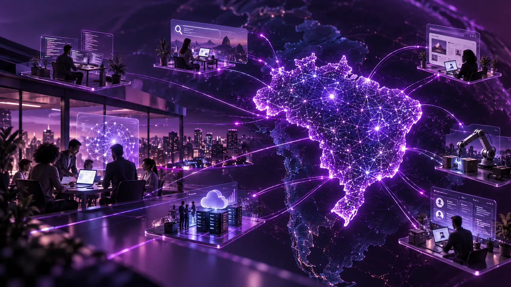 Profissional analisando o avanço da inteligência artificial no Brasil